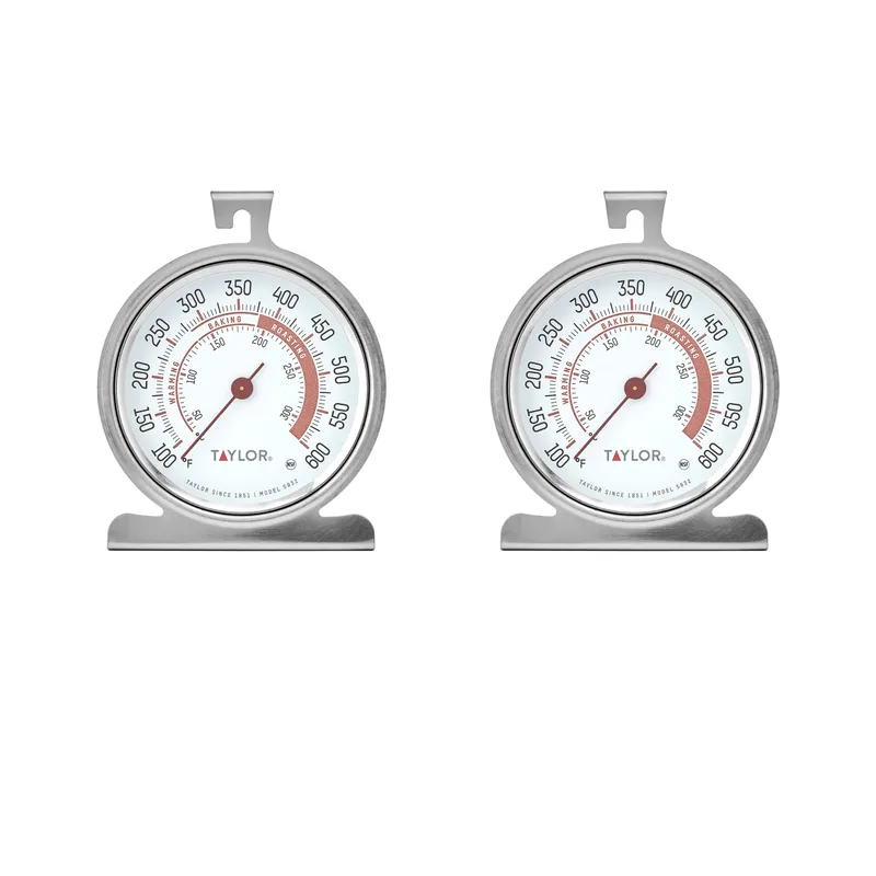 Taylor oven thermometer 2-pack: two stainless steel dial oven thermometers